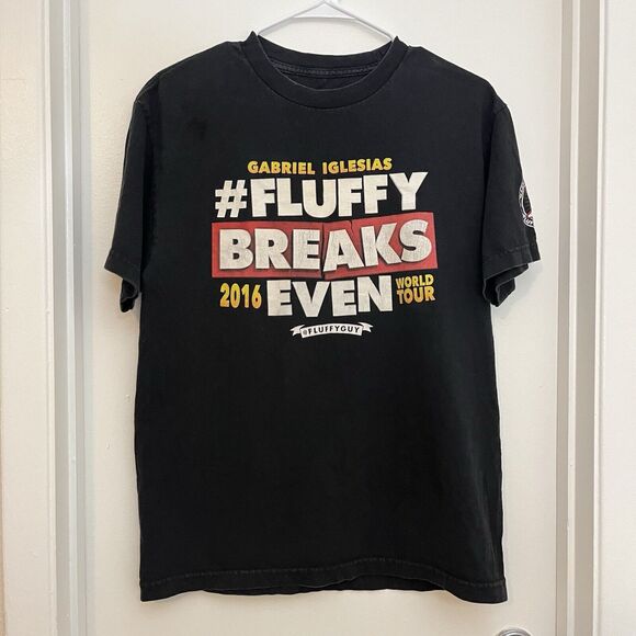 Rare Gabriel Iglesias T Shirt Fluffy Breaks Even 2016 World Tour Comedy Mens L - Picture 1 of 5
